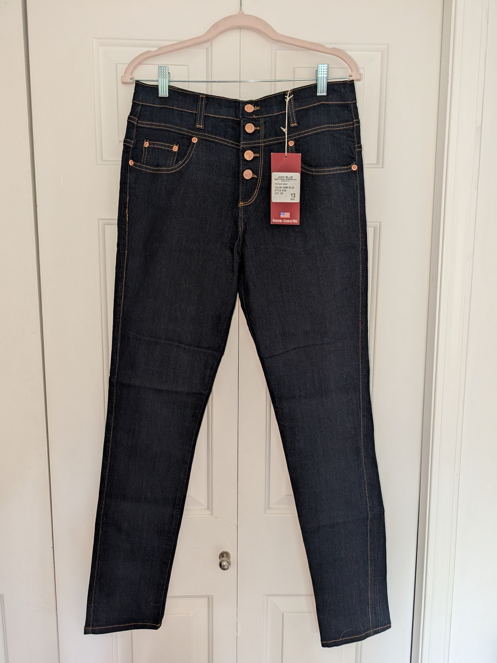 Judy Blue Dark Indigo High-Rise Button-Fly Jeans